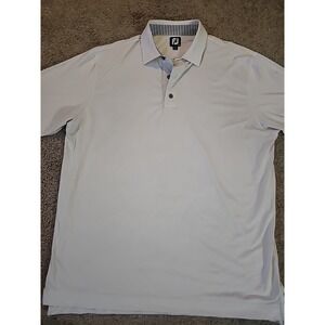 FootJoy Mens XL White Golf Polo Short Sleeve Performance Shirt